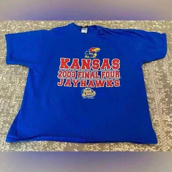Kansas Jayhawks 2003 Final Four T-Shirt XL color Blue - Picture 1 of 4
